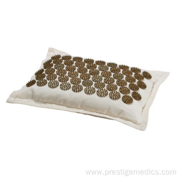 natural buckwheat husks fill brown spike acupressure cushion